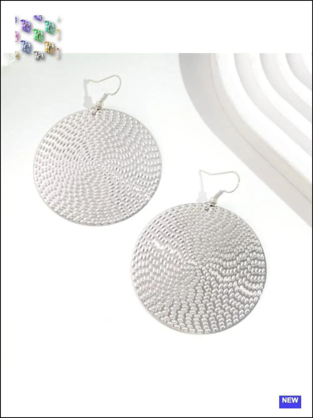 Large Double Circle Drop Dangle Earrings Geometric Statement Handmade
